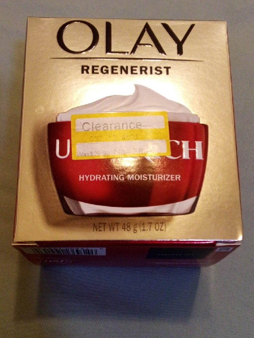 OLAY Regenerist Hydrating Moisturizer - Red and Gold Packaging